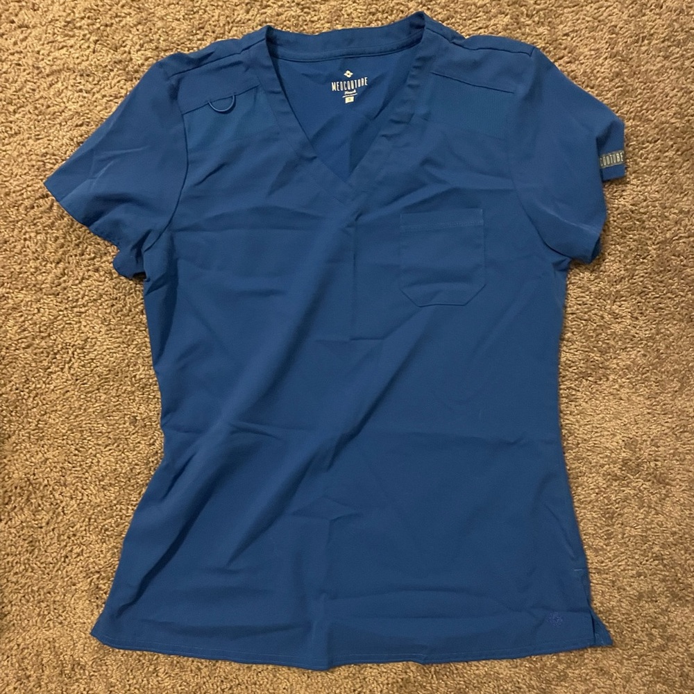 Royal Blue Med Couture Scrub Top